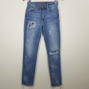 Joe's Jeans The Charlie High Rise Skinny Ankle Distressed Jeans Size 25